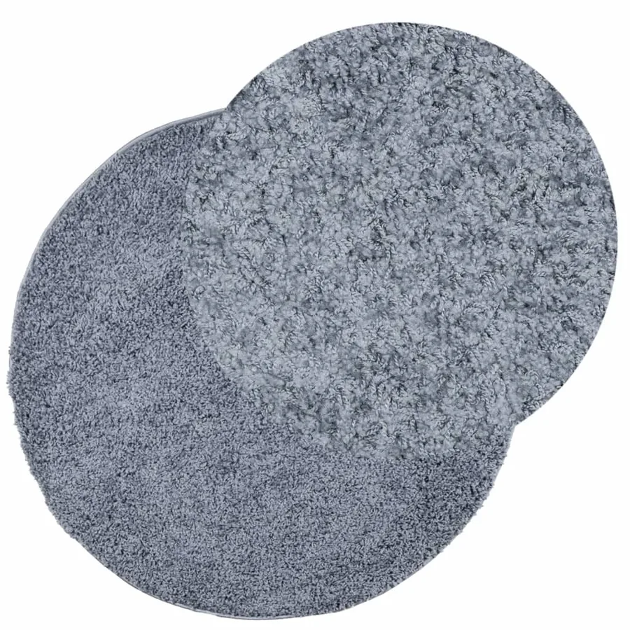 Tapis shaggy PAMPLONA poils longs moderne bleu Ø 200 cm - 3