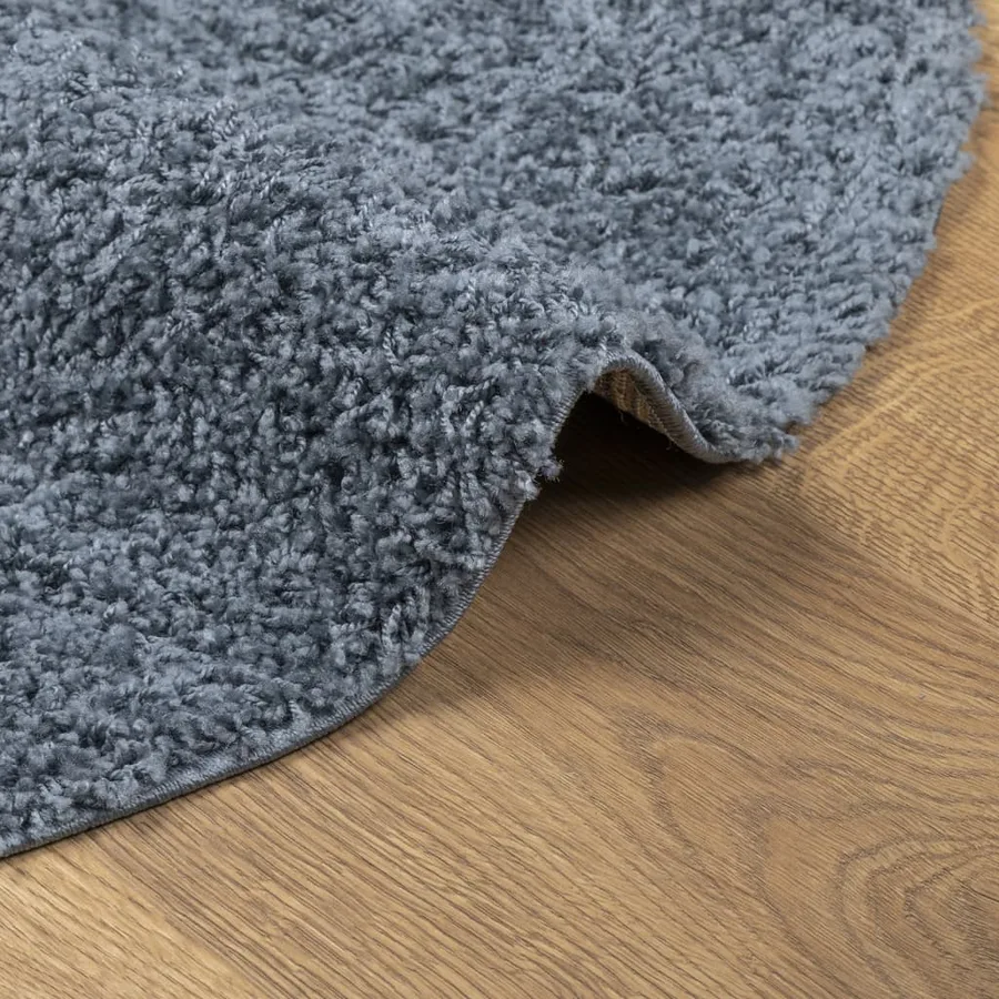Tapis shaggy PAMPLONA poils longs moderne bleu Ø 200 cm - 6