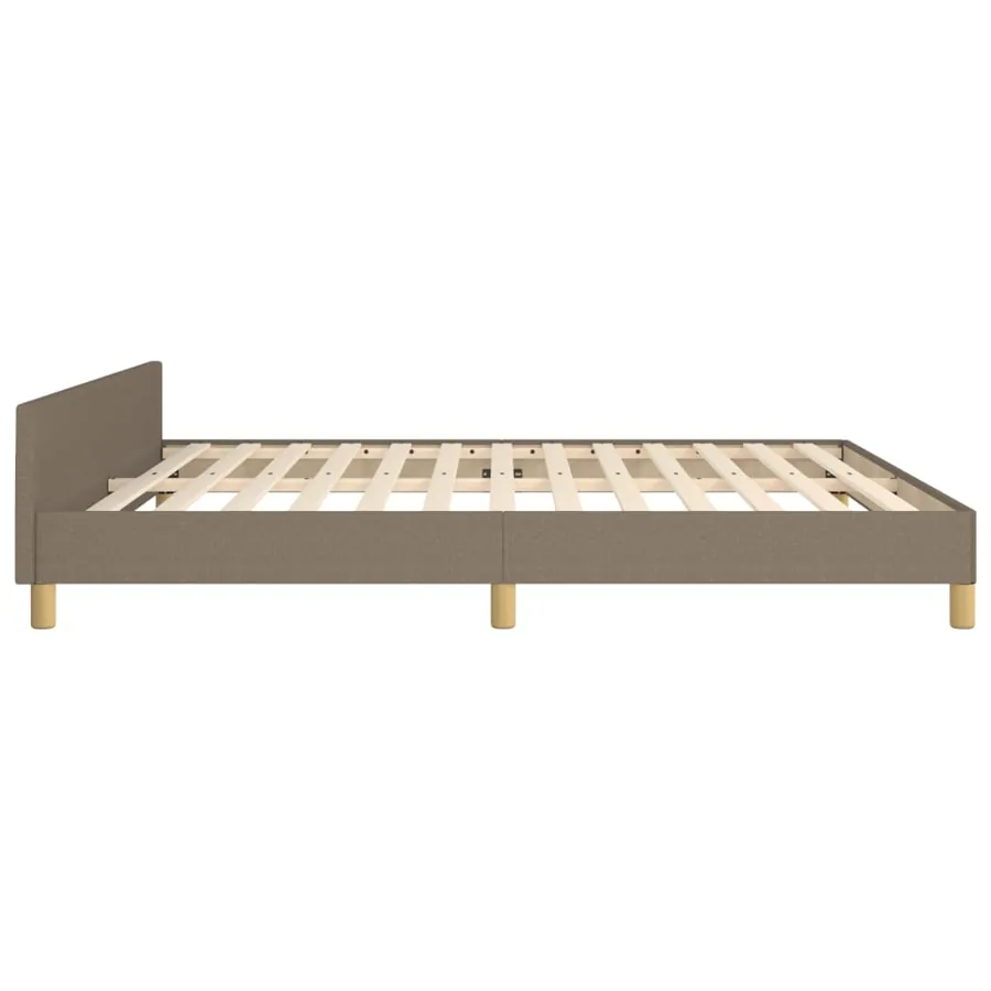 Cadre de lit sans matelas taupe 160x200 cm tissu - 7