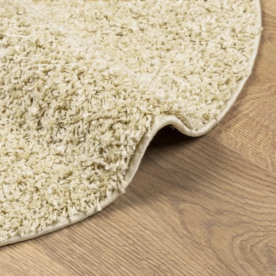 Tapis shaggy PAMPLONA poils longs moderne doré Ø 160 cm - 6