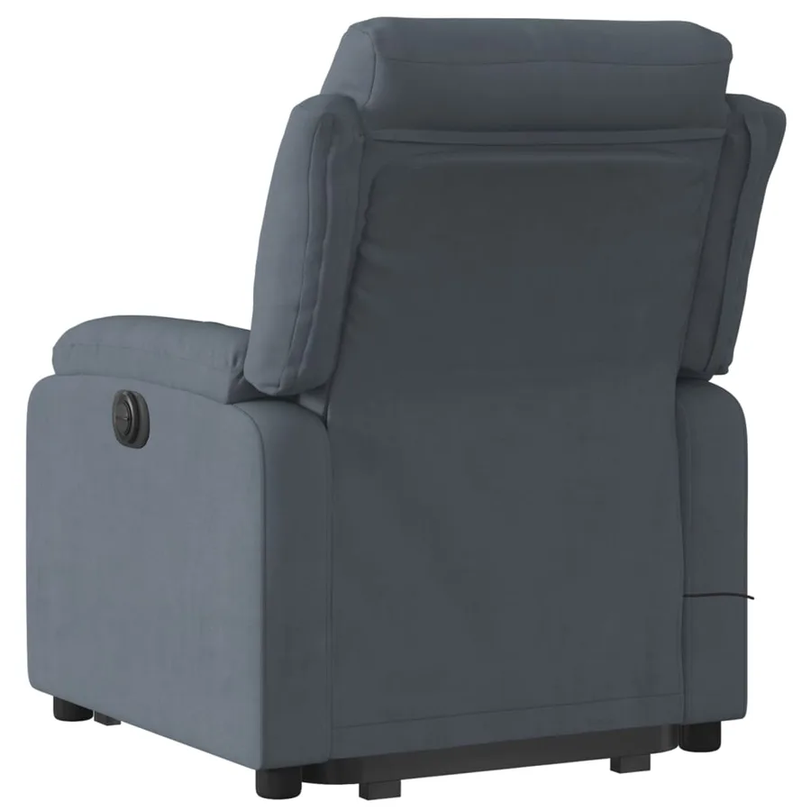 Fauteuil de massage inclinable Gris foncé Velours - 4