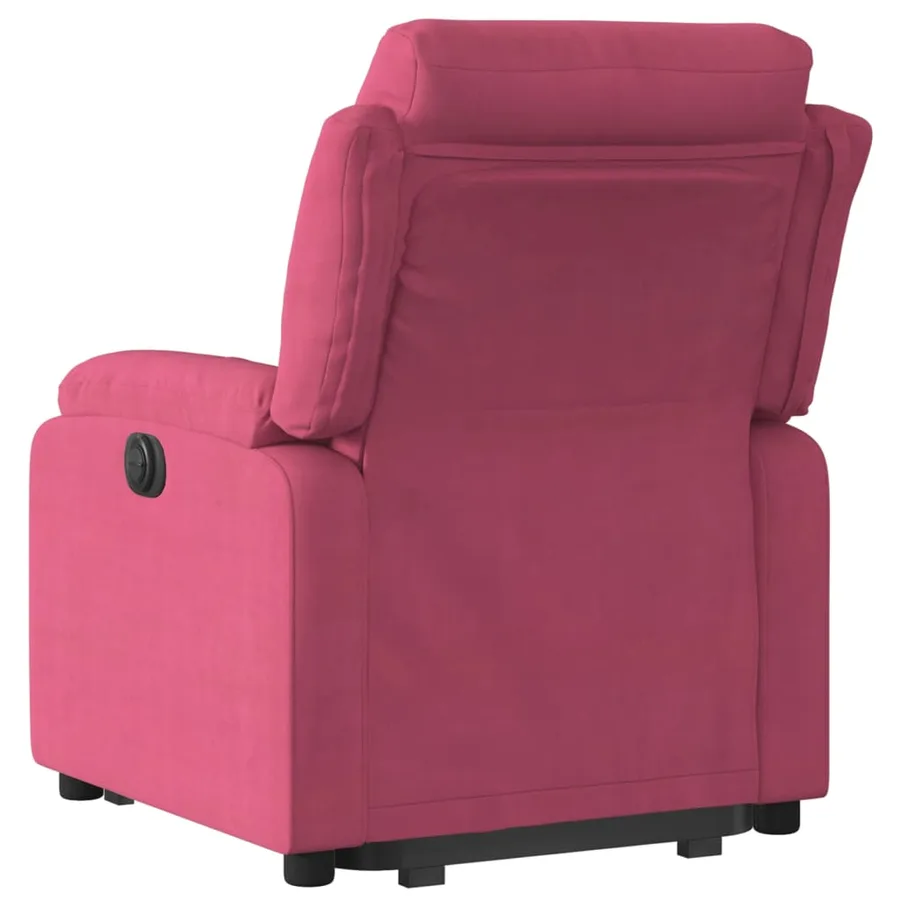 Fauteuil inclinable électrique rouge bordeaux velours - 4
