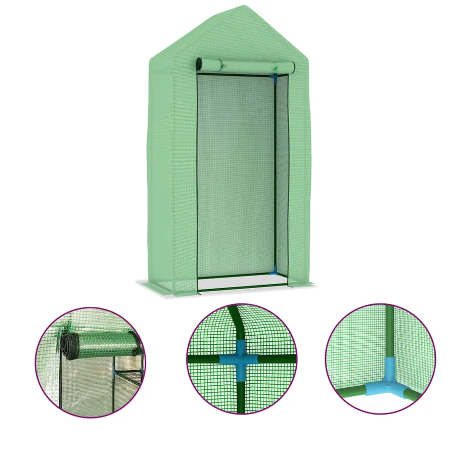 Serre avec cadre en acier 0,5 m² 1x0,5x1,9 m - 2