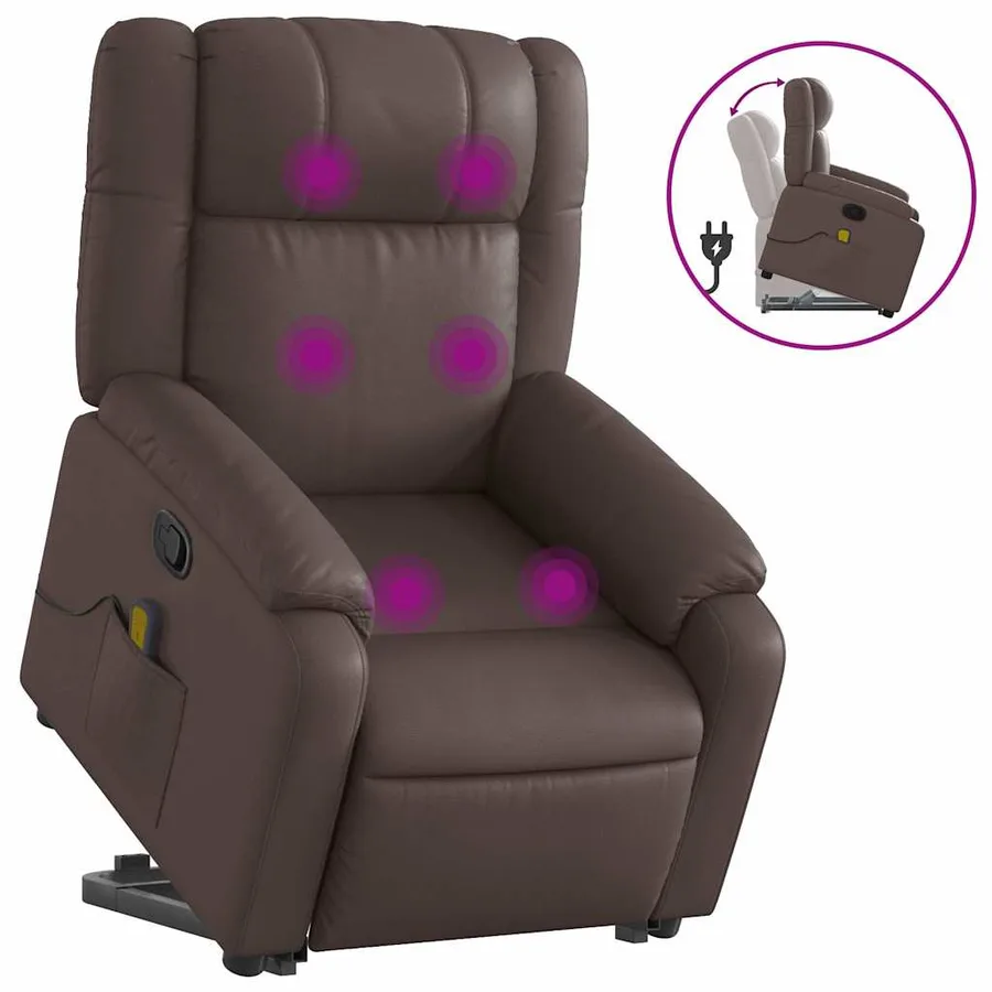 Fauteuil inclinable de massage Marron Similicuir - 2