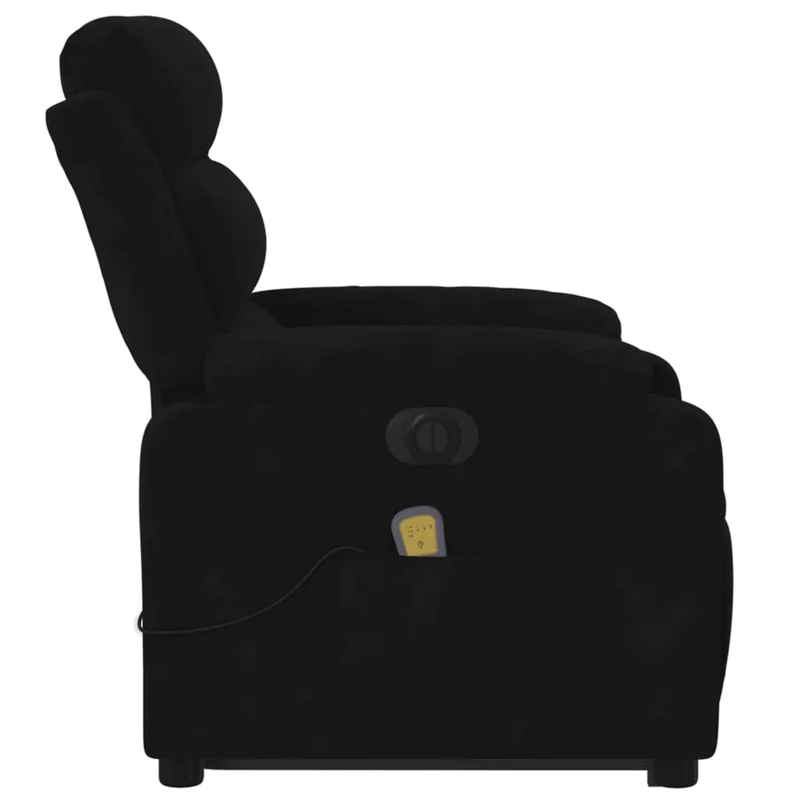 Fauteuil inclinable de massage électrique noir velours - 10