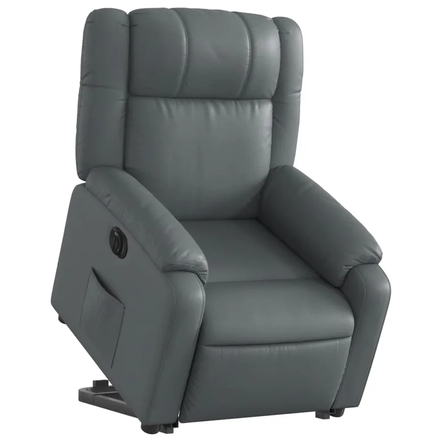 Fauteuil inclinable électrique gris similicuir - 3