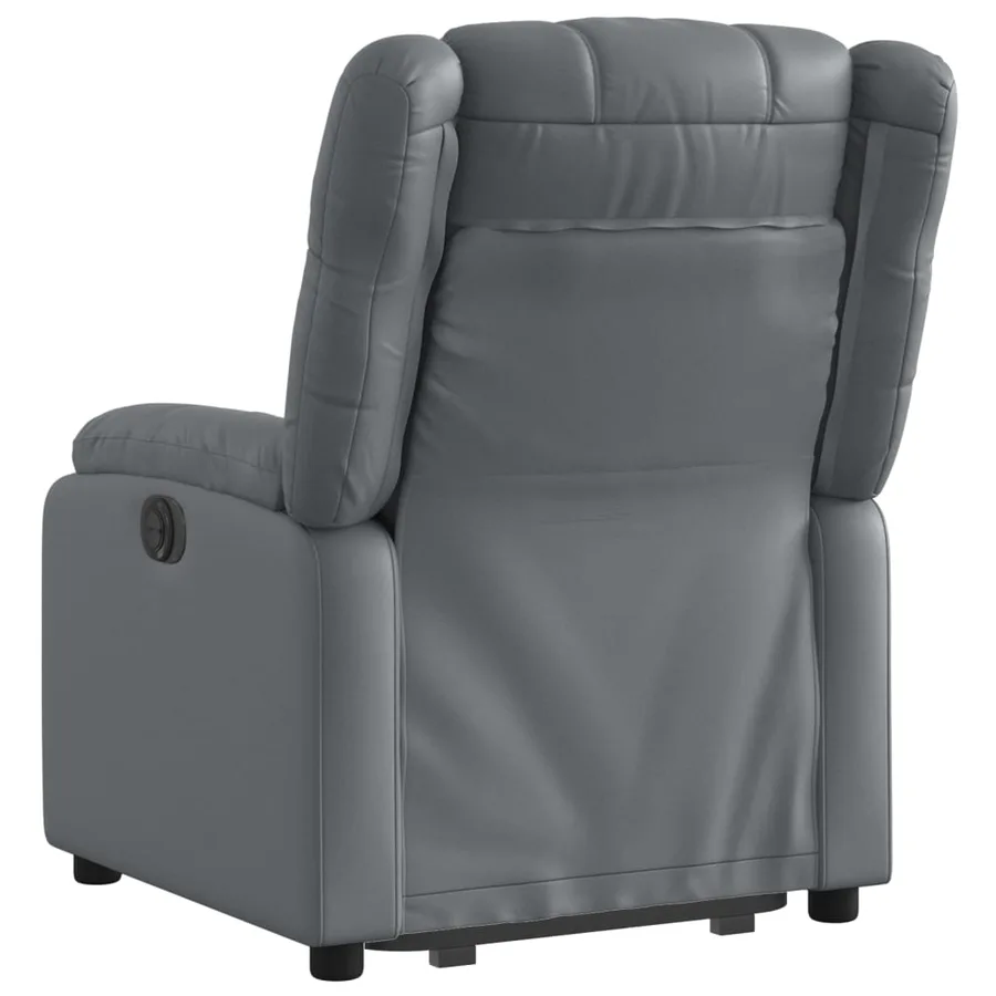 Fauteuil inclinable électrique gris similicuir - 5