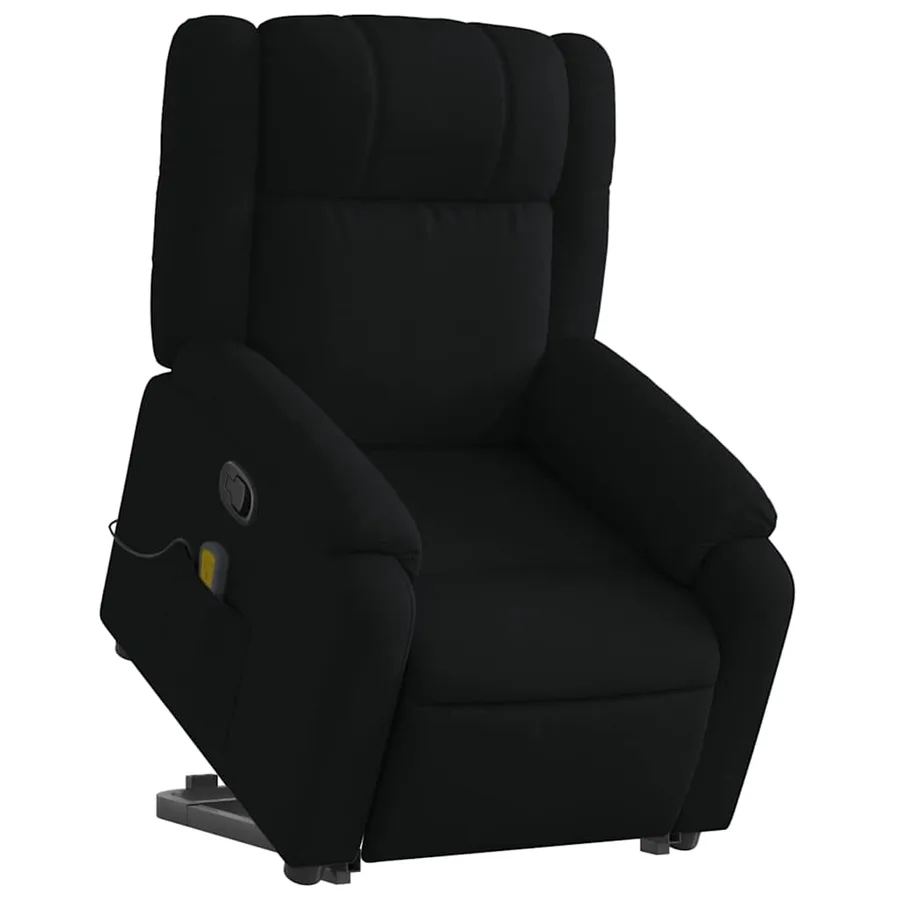 Fauteuil de massage inclinable Noir Tissu - 3