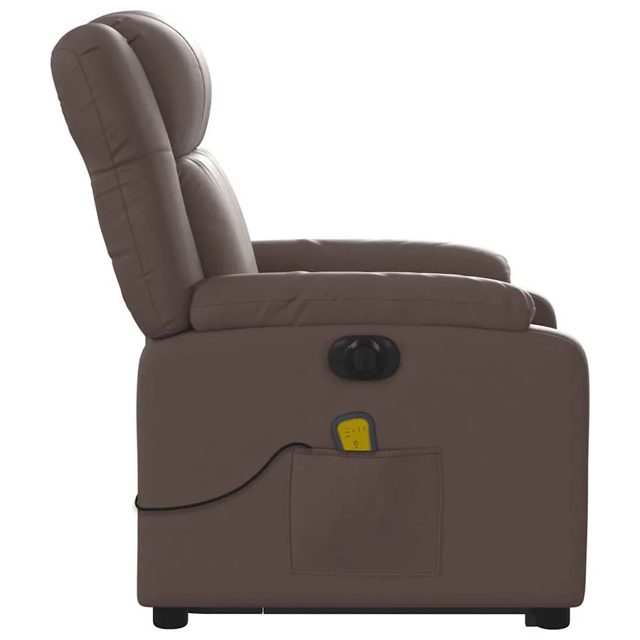 Fauteuil inclinable de massage électrique marron similicuir - 10