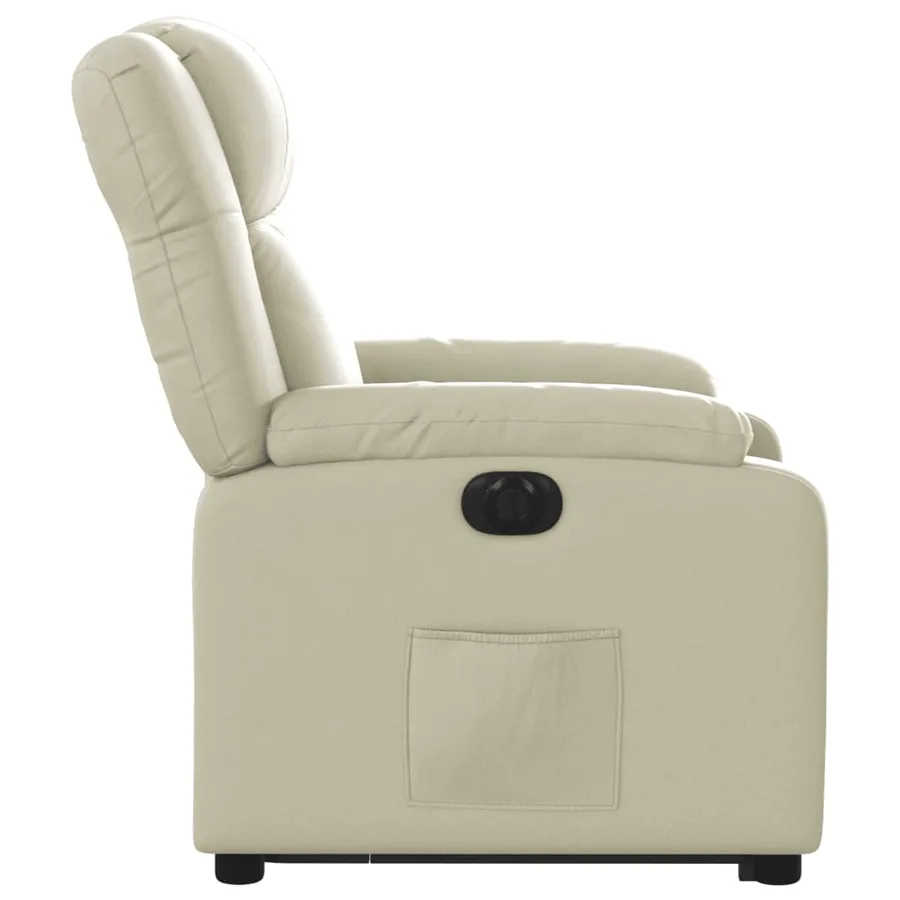 Fauteuil inclinable électrique crème similicuir - 10