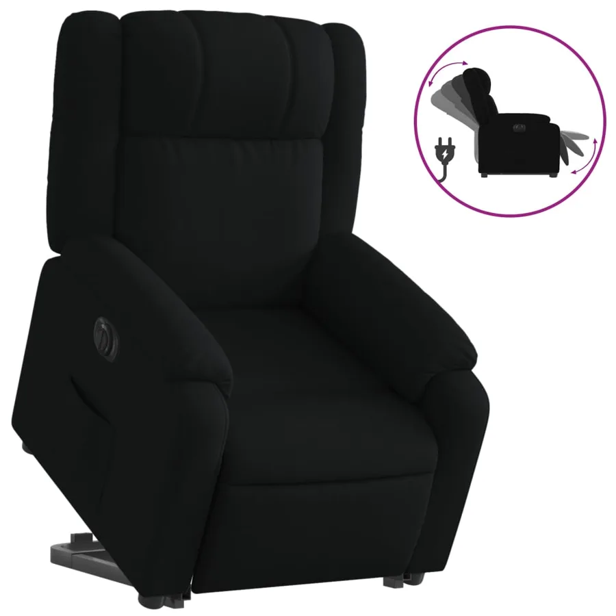 Fauteuil inclinable électrique noir tissu - 2