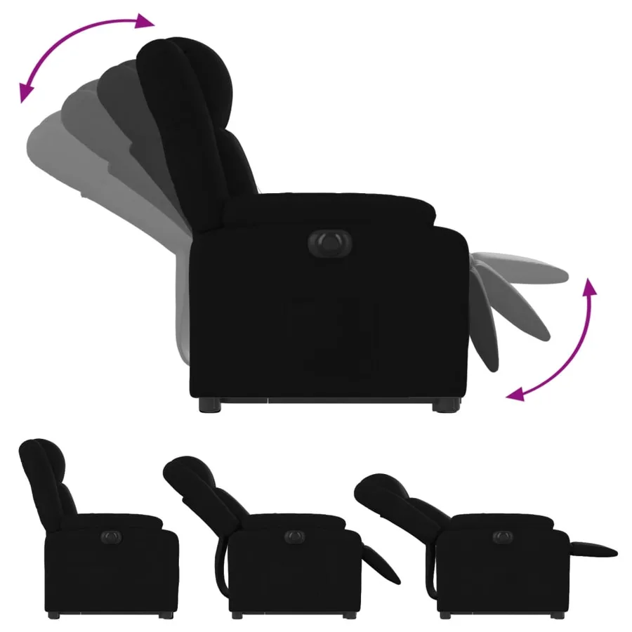 Fauteuil inclinable électrique noir tissu - 7