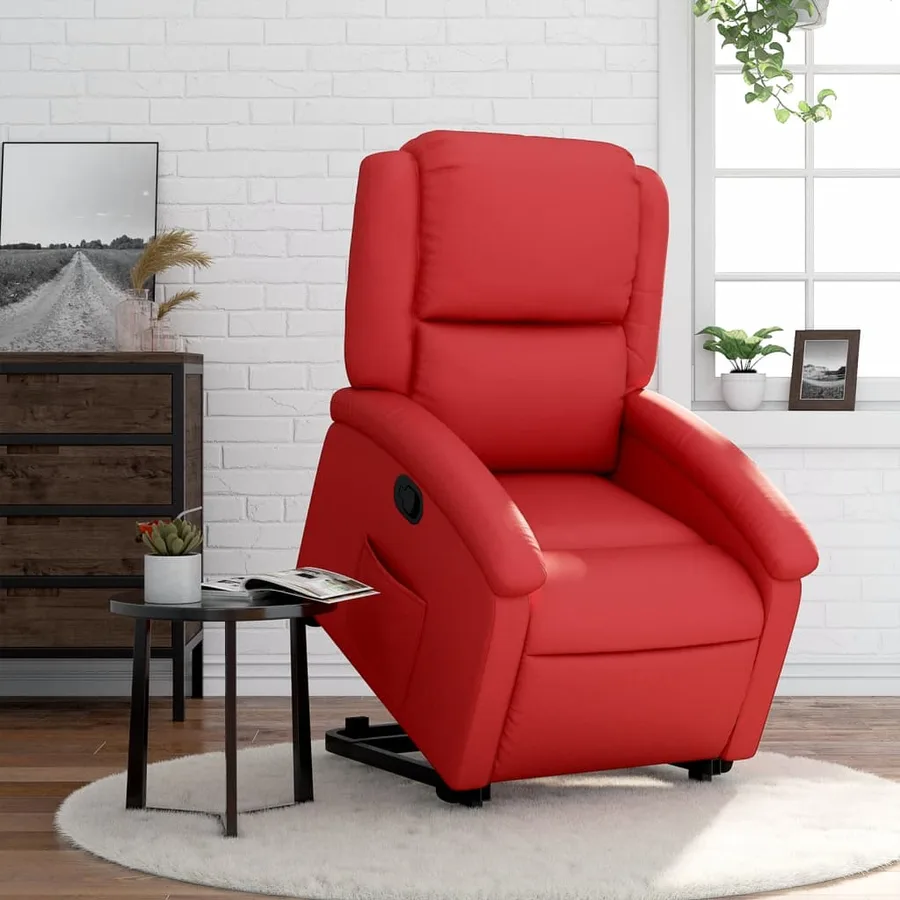 Fauteuil inclinable Rouge Similicuir - 16