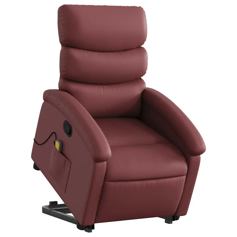 Fauteuil inclinable de massage Rouge bordeaux Similicuir - 3