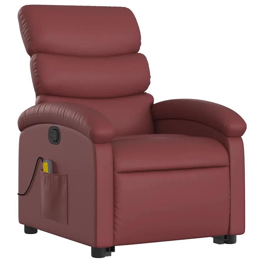 Fauteuil inclinable de massage Rouge bordeaux Similicuir - 4