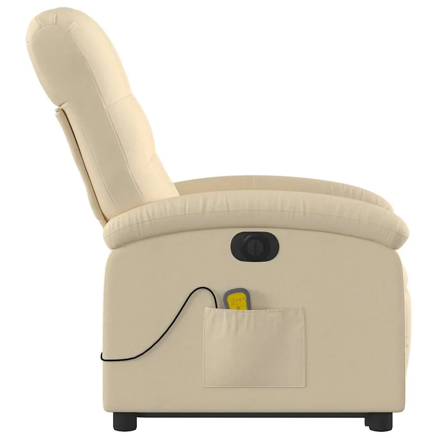 Fauteuil inclinable de massage électrique Crème Tissu - 10