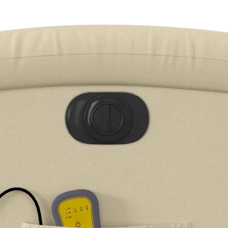 Fauteuil inclinable de massage électrique Crème Tissu - 12