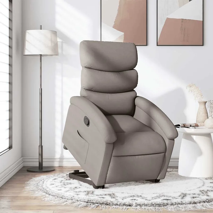 Fauteuil inclinable taupe tissu - 15