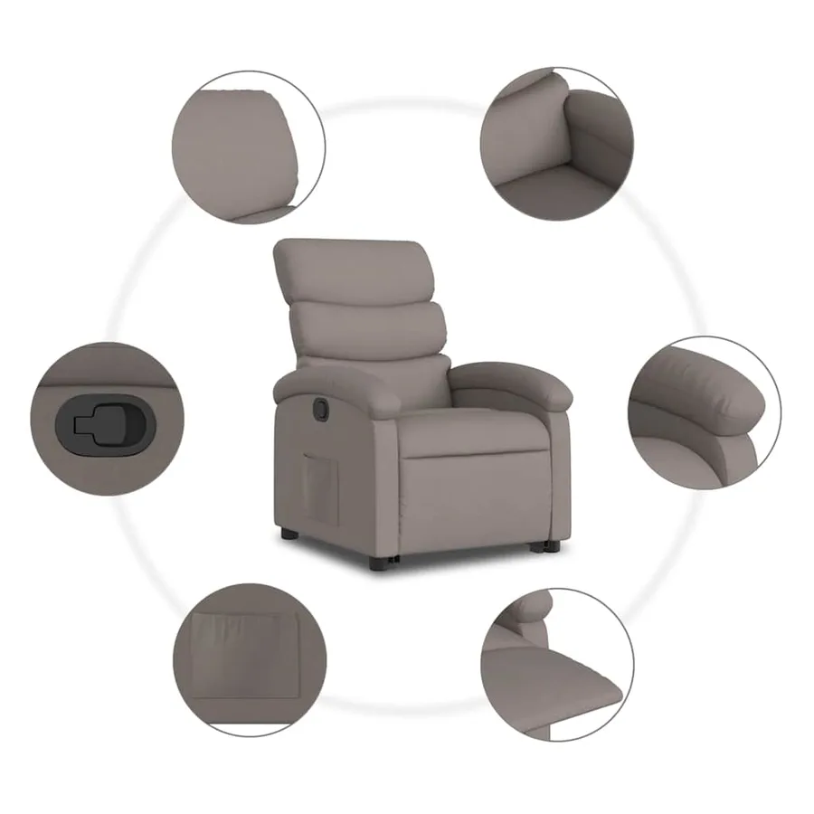 Fauteuil inclinable taupe tissu - 8
