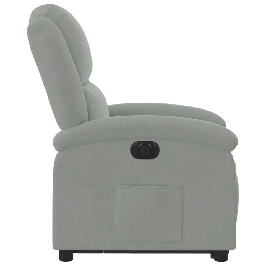 Fauteuil inclinable électrique gris clair velours - 10