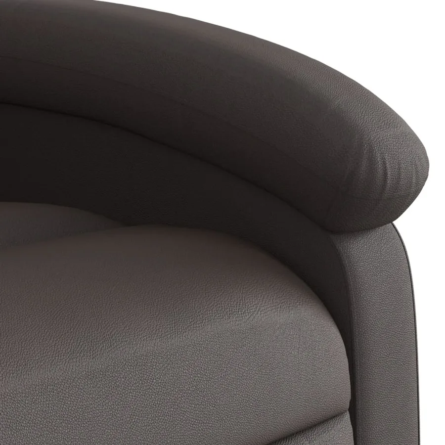 Fauteuil inclinable électrique marron foncé cuir véritable - 12