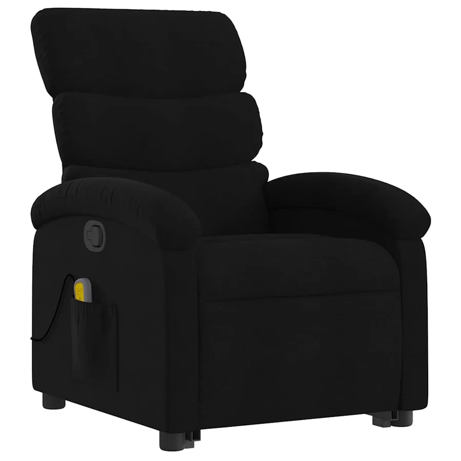 Fauteuil de massage inclinable Noir Tissu - 4