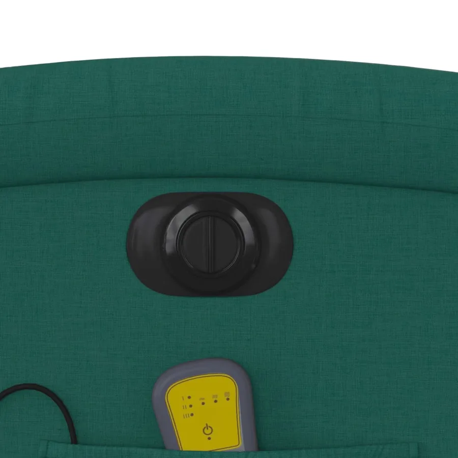 Fauteuil inclinable de massage électrique Vert foncé Tissu - 13