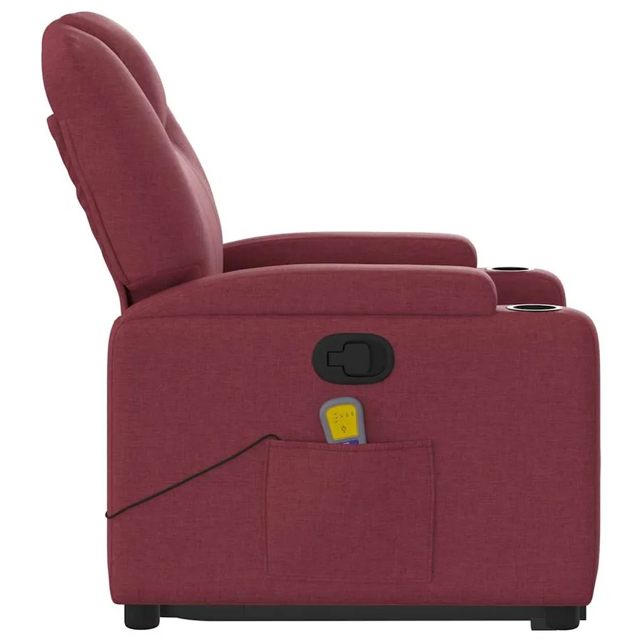 Fauteuil inclinable de massage Rouge bordeaux Tissu - 10