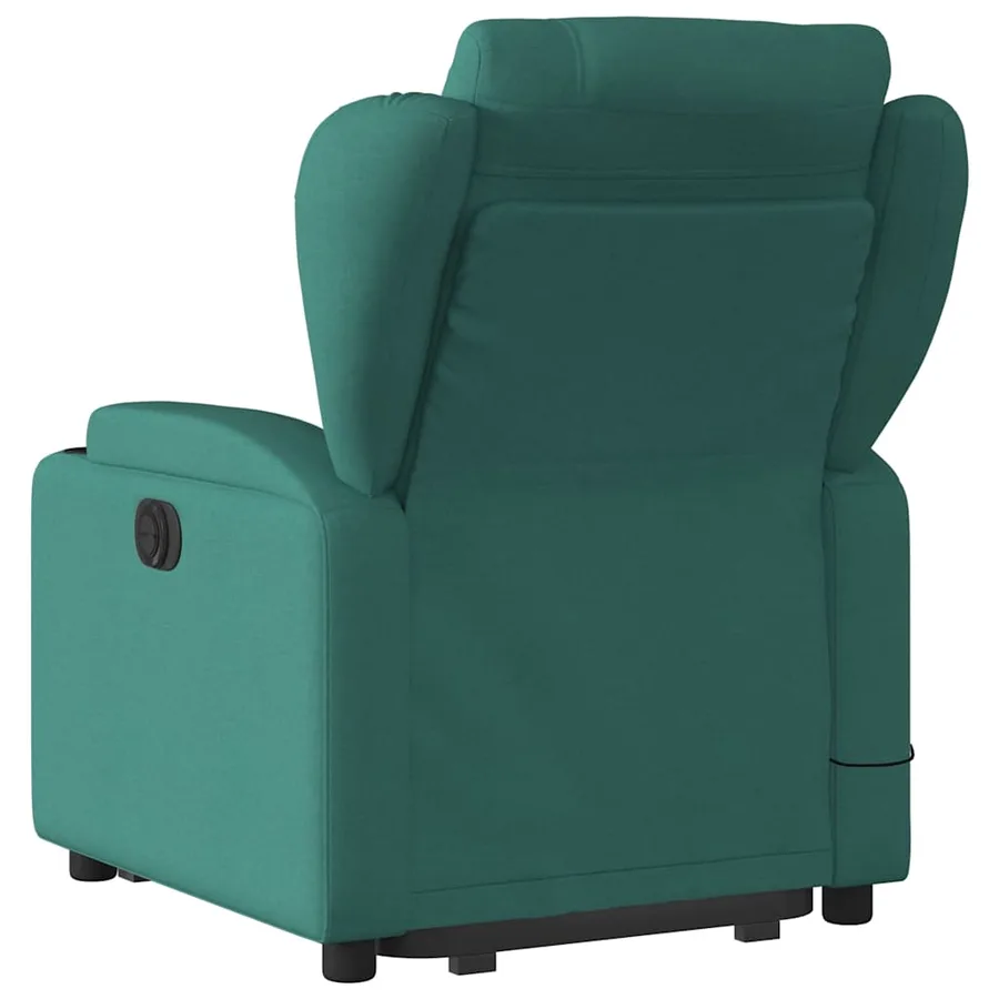 Fauteuil inclinable de massage Vert foncé Tissu - 5