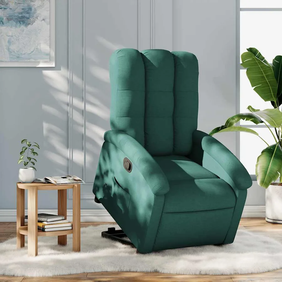 Fauteuil inclinable vert foncé tissu - 16