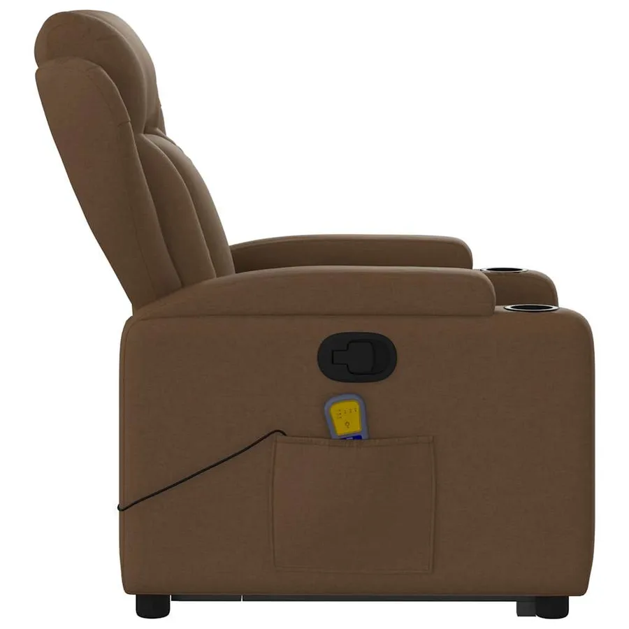 Fauteuil de massage inclinable Marron Tissu - 10