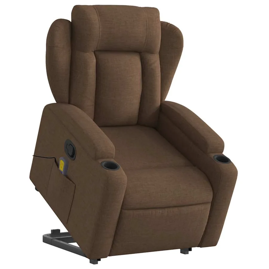 Fauteuil de massage inclinable Marron Tissu - 3