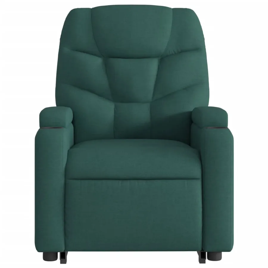 Fauteuil inclinable de massage électrique Vert foncé Tissu - 9