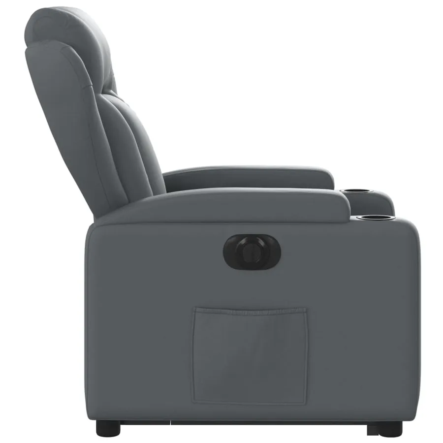 Fauteuil inclinable électrique gris similicuir - 10