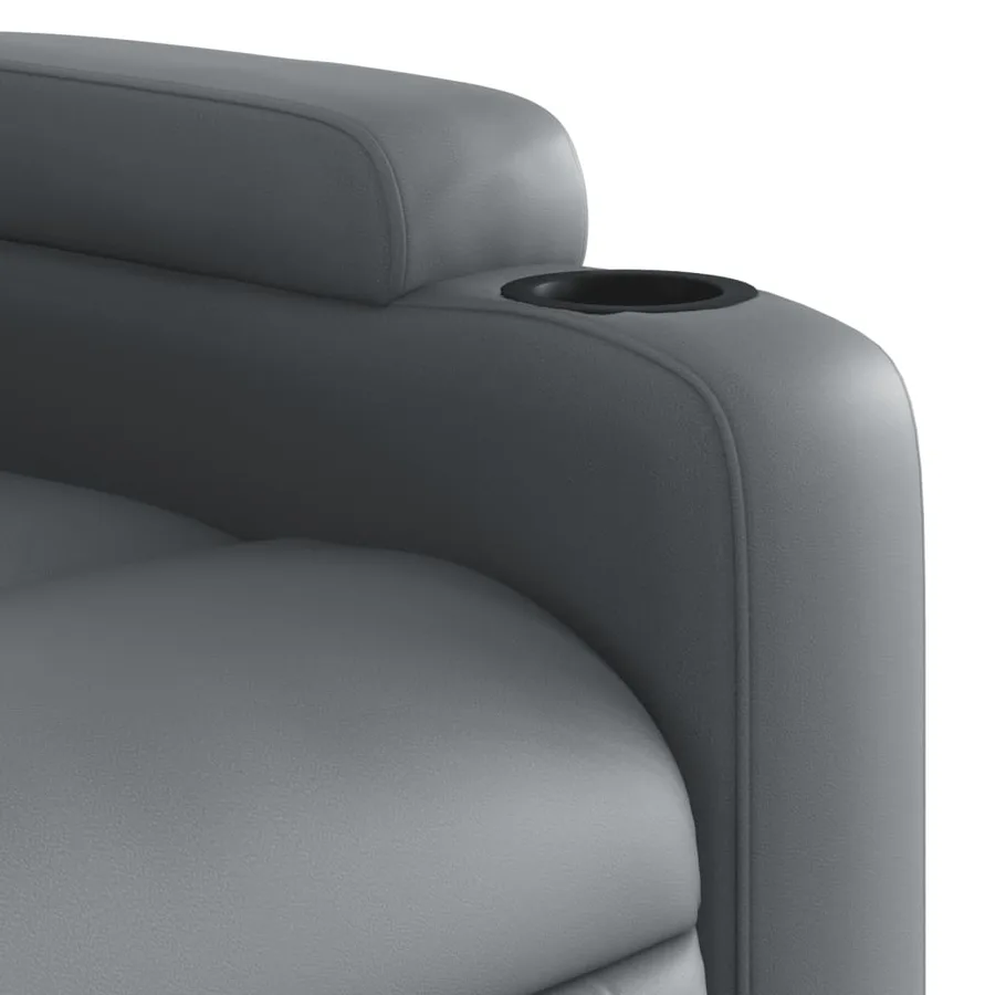 Fauteuil inclinable électrique gris similicuir - 12