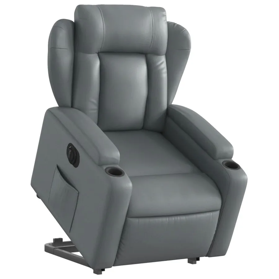Fauteuil inclinable électrique gris similicuir - 3