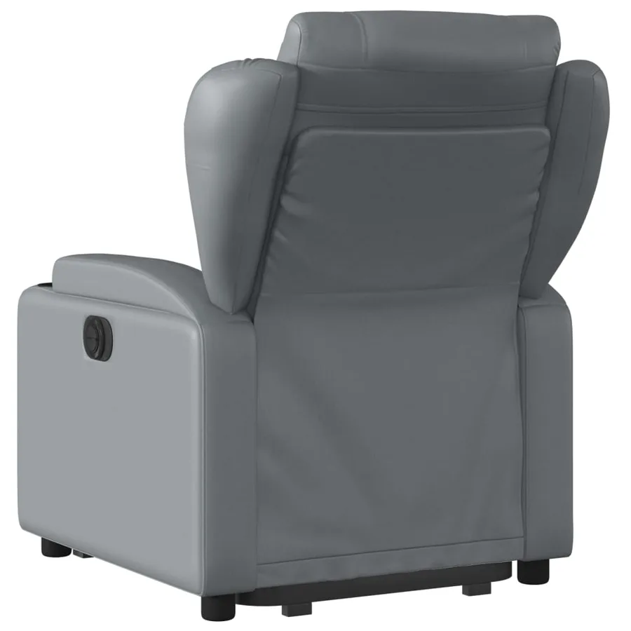 Fauteuil inclinable électrique gris similicuir - 5