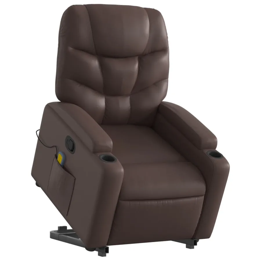 Fauteuil inclinable de massage Marron Similicuir - 3