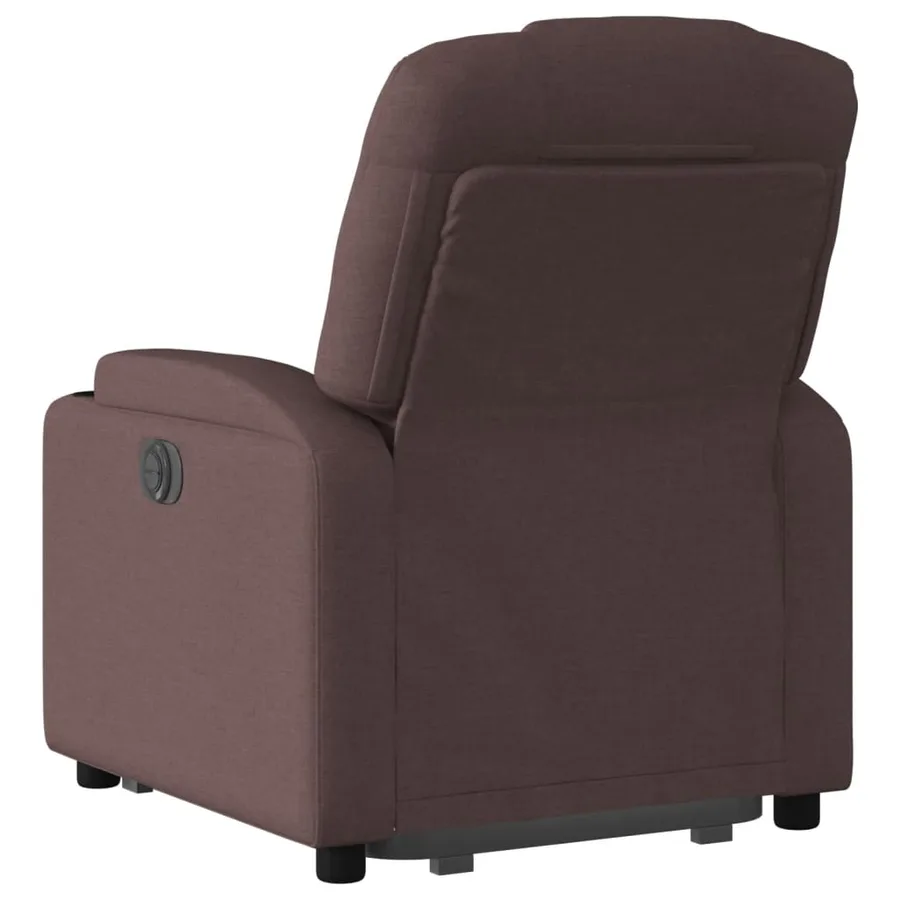 Fauteuil inclinable électrique marron foncé tissu - 5