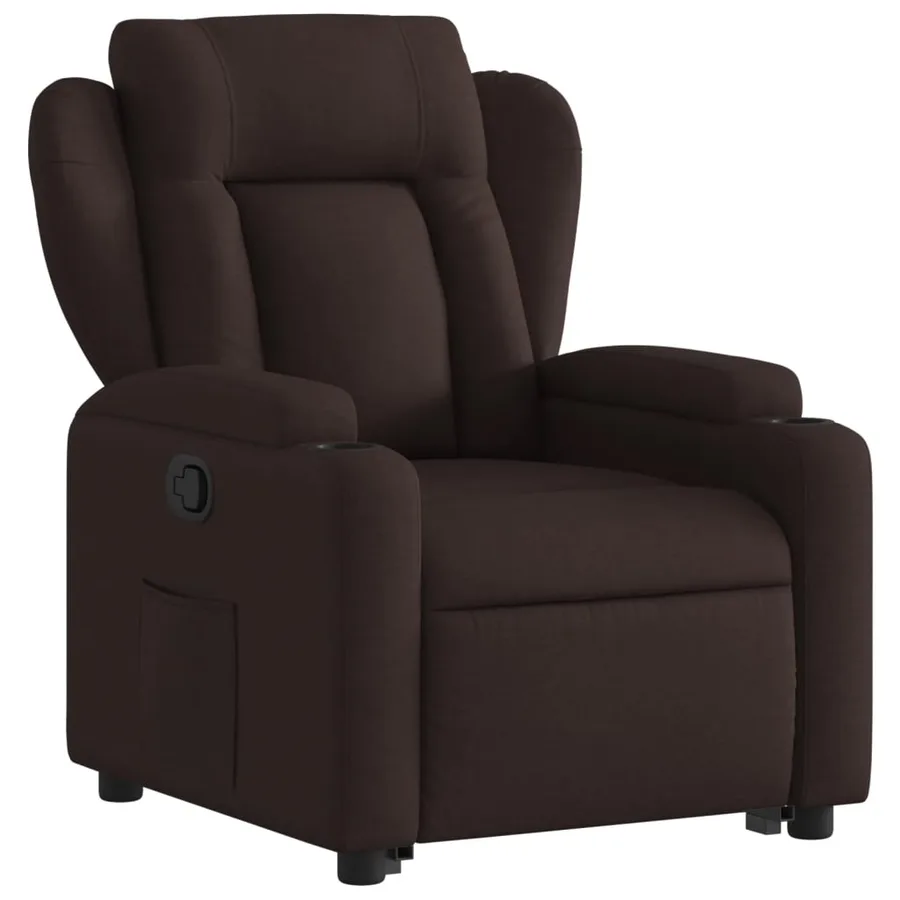 Fauteuil inclinable marron foncé tissu - 4