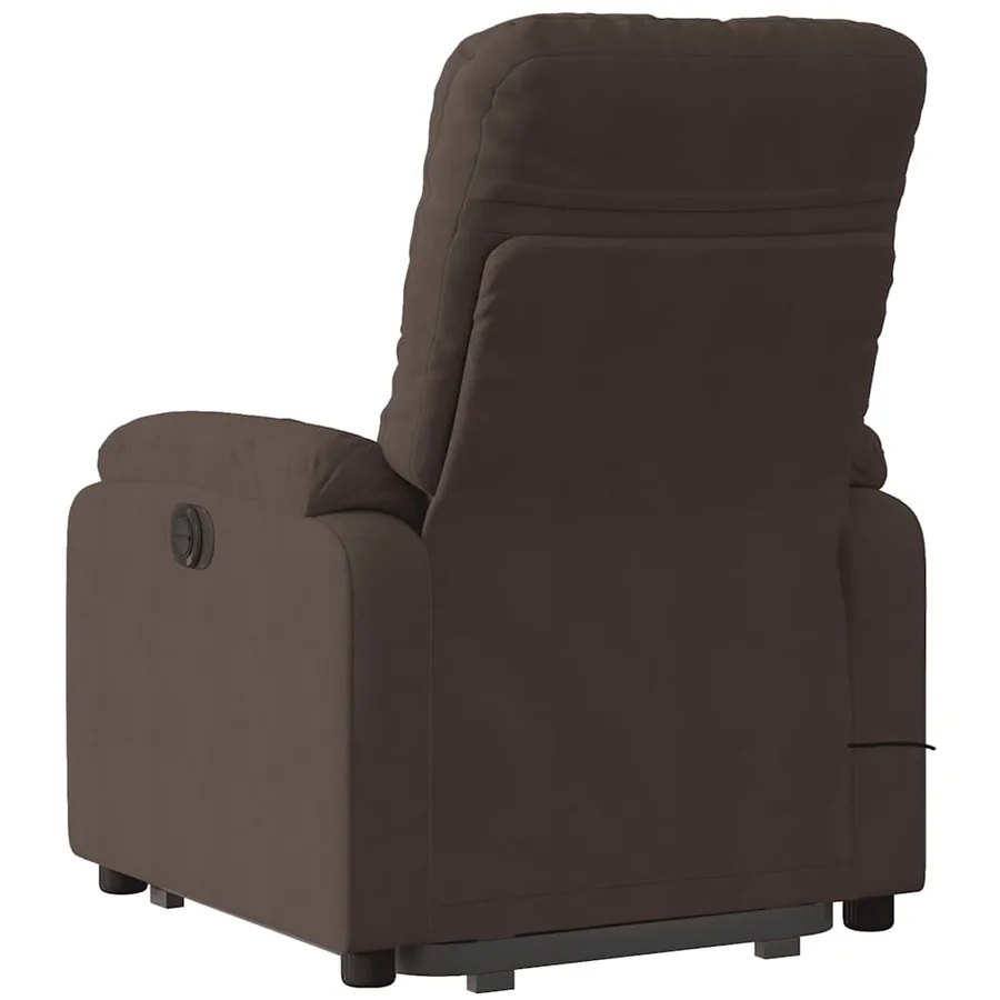Fauteuil inclinable de massage marron tissu microfibre - 5