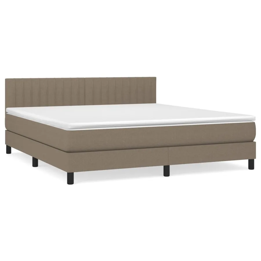Sommier à lattes de lit avec matelas Taupe 160x200 cm Tissu - 2