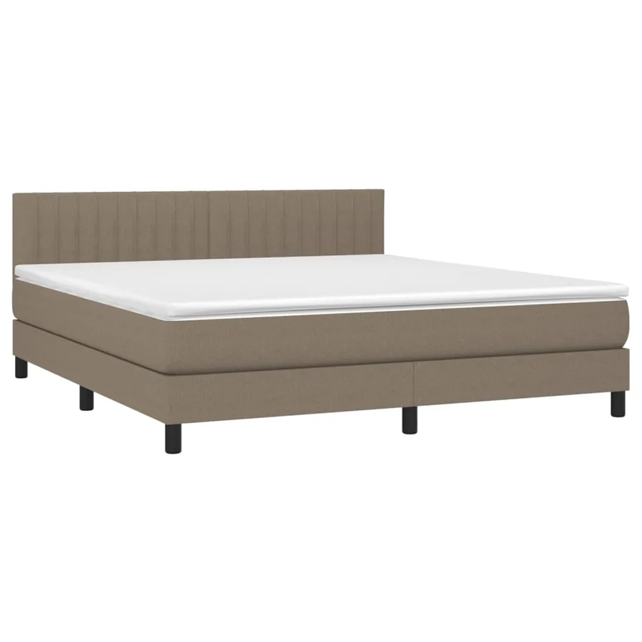 Sommier à lattes de lit avec matelas Taupe 160x200 cm Tissu - 3