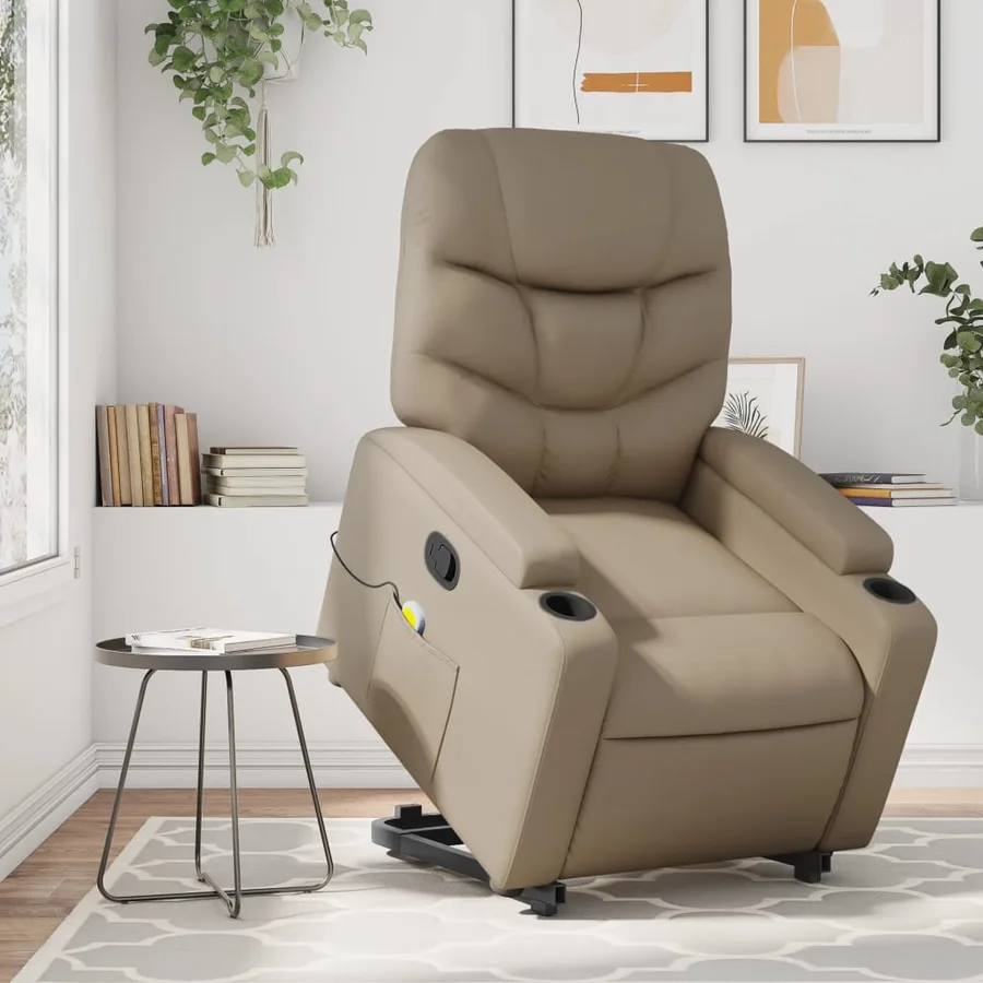 Fauteuil inclinable de massage Cappuccino Similicuir - 15