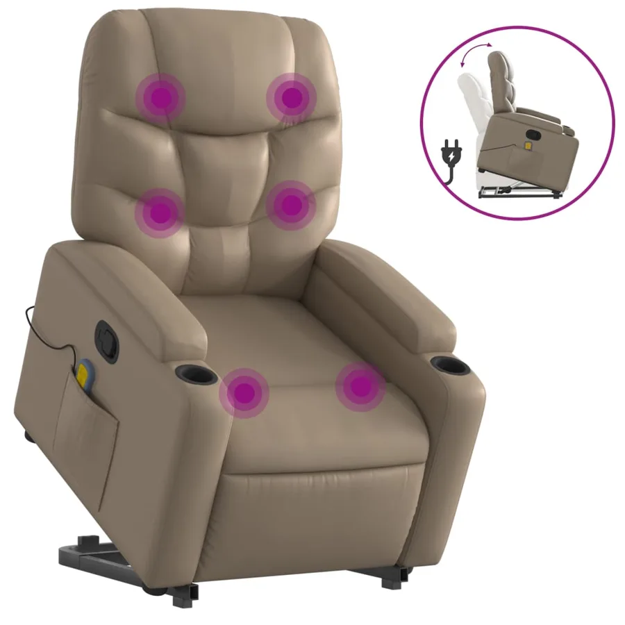 Fauteuil inclinable de massage Cappuccino Similicuir - 2