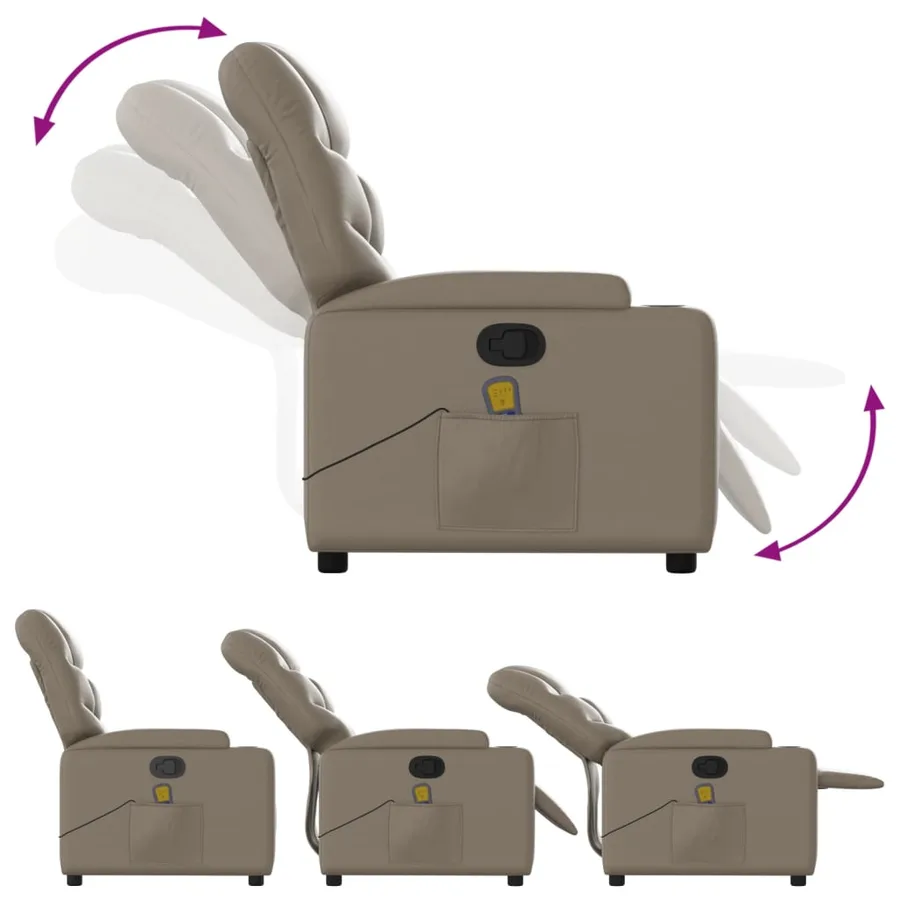 Fauteuil inclinable de massage Cappuccino Similicuir - 7