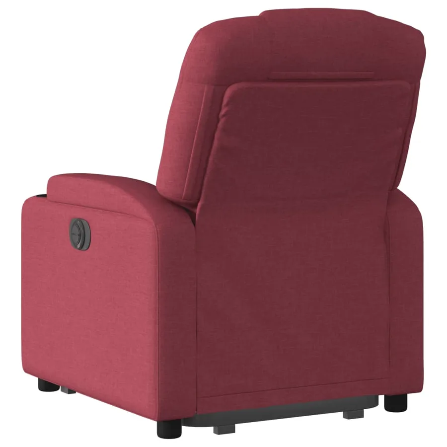 Fauteuil inclinable électrique rouge bordeaux tissu - 5