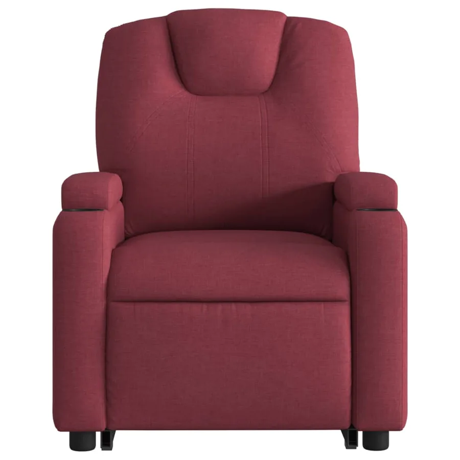 Fauteuil inclinable électrique rouge bordeaux tissu - 9