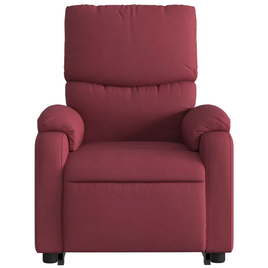 Fauteuil inclinable électrique rouge bordeaux tissu - 9