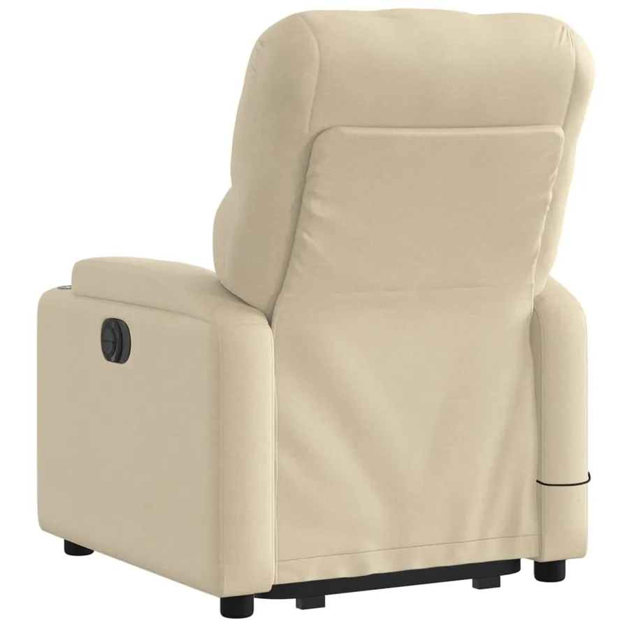 Fauteuil inclinable de massage électrique Crème Tissu - 5